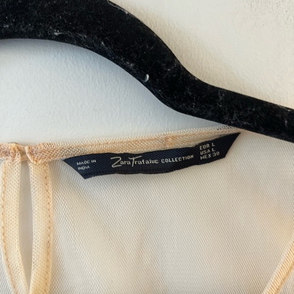 ZARA Pink Mesh Embellished Top - Picture 6 of 8